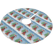 Franse Bulldog in sneeuw met kerstcadeaus Kerstboom Rok (Gekanteld)