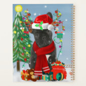 Franse Bulldog in sneeuw met kerstcadeaus Planner (Achterkant)