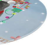 Franse Bulldog in sneeuw met kerstcadeaus Snijplank (Hoek)