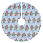 Franse Bulldog in sneeuwkersthondenhuis Kerstboom Rok (Voorkant)