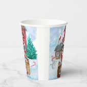 Franse Bulldog in sneeuwkersthondenhuis Papieren Bekers (Rechts)