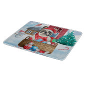 Franse Bulldog in sneeuwkersthondenhuis Snijplank (Hoek)