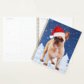 Franse Bulldog in Sneeuwkerstmis met Santa Hat Planner (Display)
