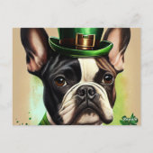 Franse Bulldog in St. Patrick's Day Dress Briefkaart (Achterkant)