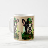 Franse Bulldog in St. Patrick's Day Dress Koffiemok (Voorkant links)