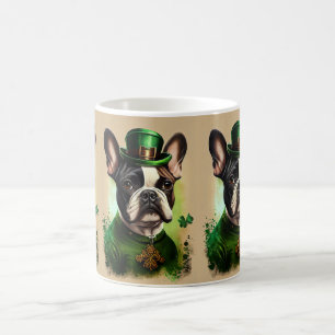 Franse Bulldog in St. Patrick's Day Dress Koffiemok