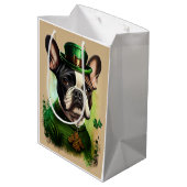Franse Bulldog in St. Patrick's Day Dress Medium Cadeauzakje (Achterkant Gekanteld)