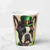 Franse Bulldog in St. Patrick's Day Dress Papieren Bekers (Achterkant)