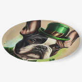 Franse Bulldog in St. Patrick's Day Dress Papieren Bordje (Gekanteld)
