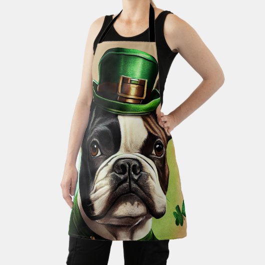 Franse Bulldog in St. Patrick's Day Dress Schort (Insitu)