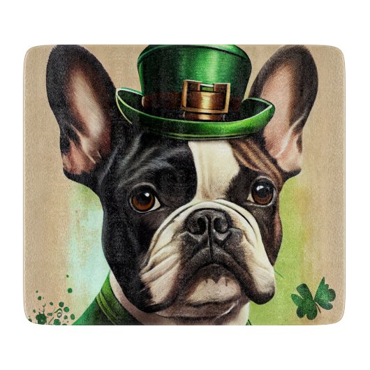 Franse Bulldog in St. Patrick's Day Dress Snijplank (Voorkant)
