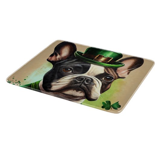 Franse Bulldog in St. Patrick's Day Dress Snijplank (Hoek)