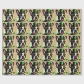 Franse Bulldog in St. Patrick's Day-jurk Cadeaupapier (Vlak)