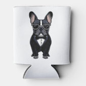 Franse Bulldog in Tuxedo met een bril Blikjeskoeler (Voorkant)
