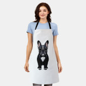Franse Bulldog in Tuxedo met een bril Schort (Gedragen)