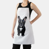 Franse Bulldog in Tuxedo met een bril Schort (Insitu)