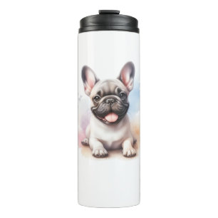 Franse Bulldog in waterverf Thermosbeker