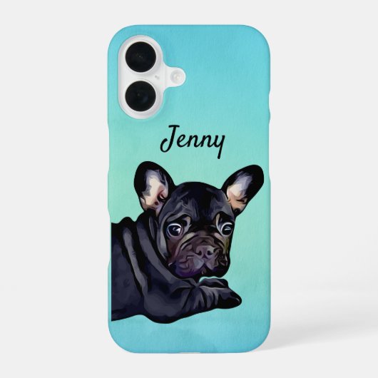 Franse Bulldog iPhone 16 Hoesje (Achterkant)