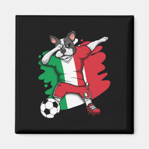 Franse Bulldog Italië Voetbal Fans Jersey Football Magneet
