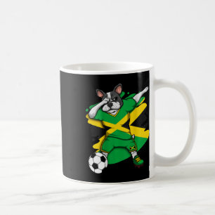 Franse Bulldog Jamaica Voetbal Fans Jersey Footbal Koffiemok