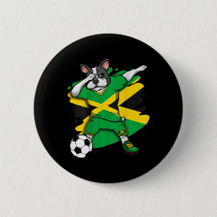Franse Bulldog Jamaica Voetbal Fans Jersey Footbal Ronde Button 5,7 Cm