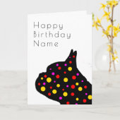 Franse Bulldog Jewel Art Deco Birthday Card Kaart (Gele Bloem)