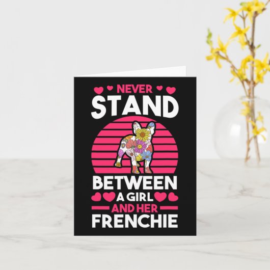 Franse Bulldog Kaart (Gele Bloem)