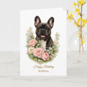 Franse Bulldog Kaart (Gele Bloem)