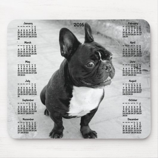Franse Bulldog Kalendar 2016 Foto Muismatten (Voorkant)