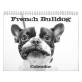 Franse Bulldog Kalender 2026 Zwart-wit (Hoes)