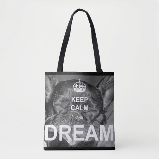 Franse Bulldog Keep Calm Tote Bag (Voorkant)
