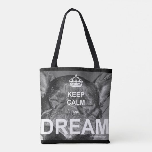 Franse Bulldog Keep Calm Tote Bag (Achterkant)