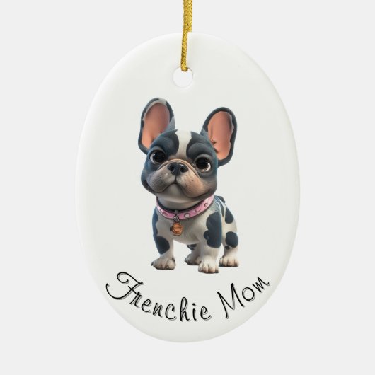 Franse Bulldog Keramisch Ornament (Voorkant)