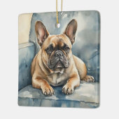 Franse Bulldog Keramisch Ornament (Links)