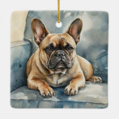 Franse Bulldog Keramisch Ornament (Achterkant)