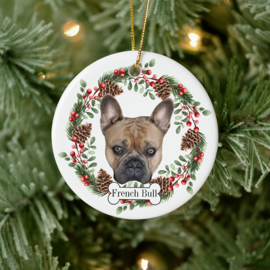 franse bulldog keramisch ornament (Boom)