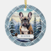 Franse Bulldog keramische cirkel Ornament (Voorkant)