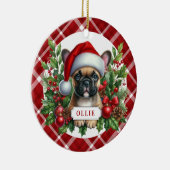 Franse Bulldog keramische cirkel Ornament (Rechts)