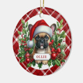 Franse Bulldog keramische cirkel Ornament (Links)