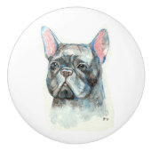 Franse bulldog keramische knop (Voorkant)