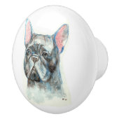 Franse bulldog keramische knop (Rechts)