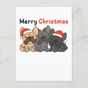 Franse Bulldog Kerst Dieren Cute Honden Feestdagenkaart
