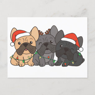 Franse Bulldog Kerst Dieren Cute Honden Feestdagenkaart