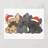 Franse Bulldog Kerst Dieren Cute Honden Feestdagenkaart (Voorkant)