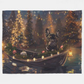 Franse Bulldog Kerst Feestelijke Reis Fleece Deken (Voorkant (Horizontaal))
