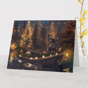 Franse Bulldog Kerst Feestelijke Reis Kaart