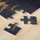 Franse Bulldog Kerst Feestelijke Reis Legpuzzel (Zijkant)