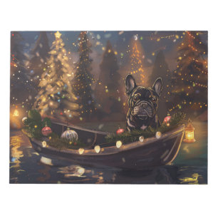 Franse Bulldog Kerst Feestelijke Reis Notitieblok