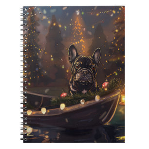 Franse Bulldog Kerst Feestelijke Reis Notitieboek