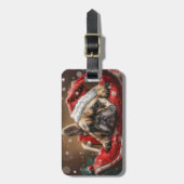 Franse Bulldog Kerst Festiviteit Bagagelabel (Voorkant verticaal)